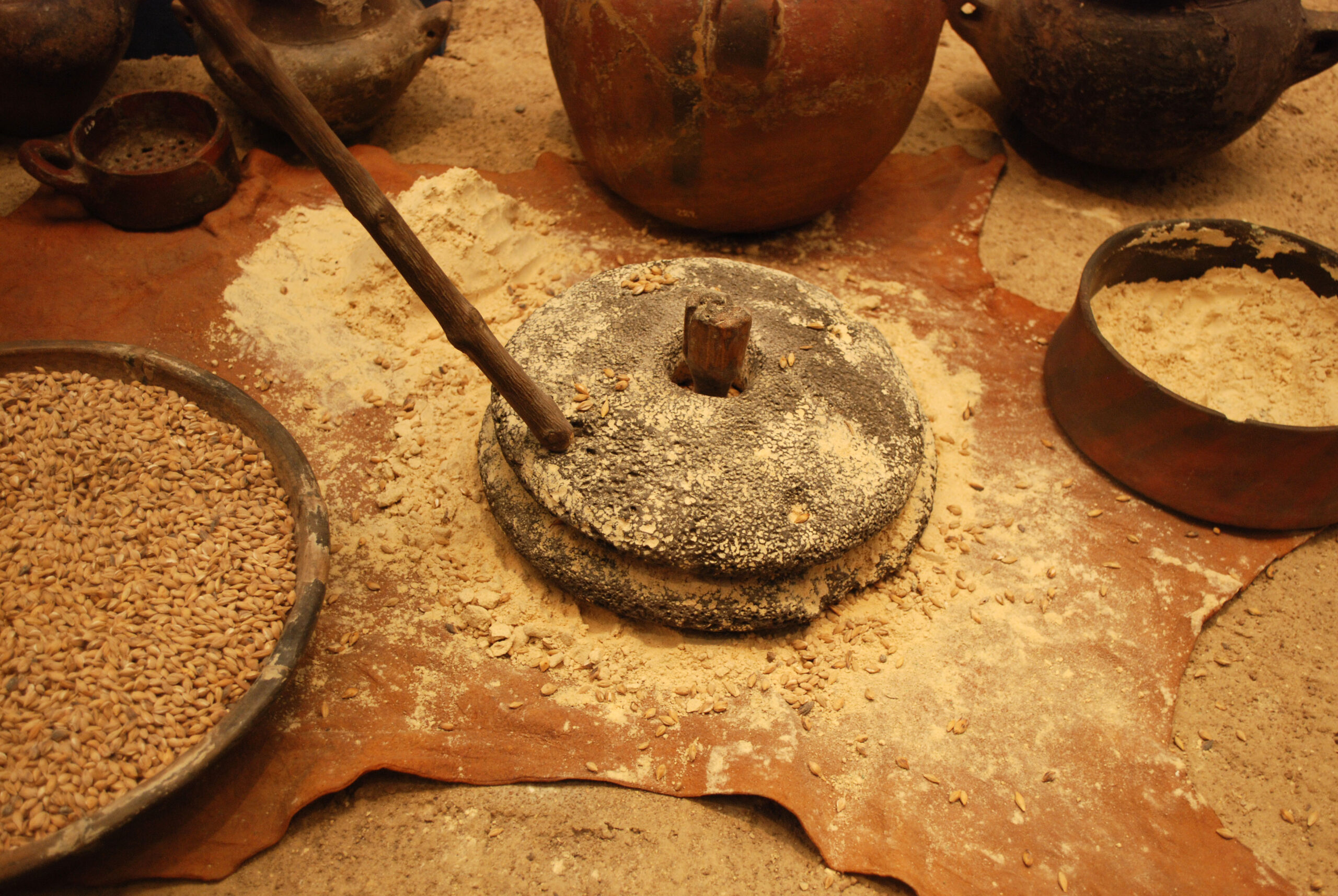 Traditional stone mill used to grind gofio, the roasted grain flour that has been a staple of Canarian cuisine for centuries.